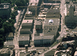 Vue aerienne du Flon en 2002